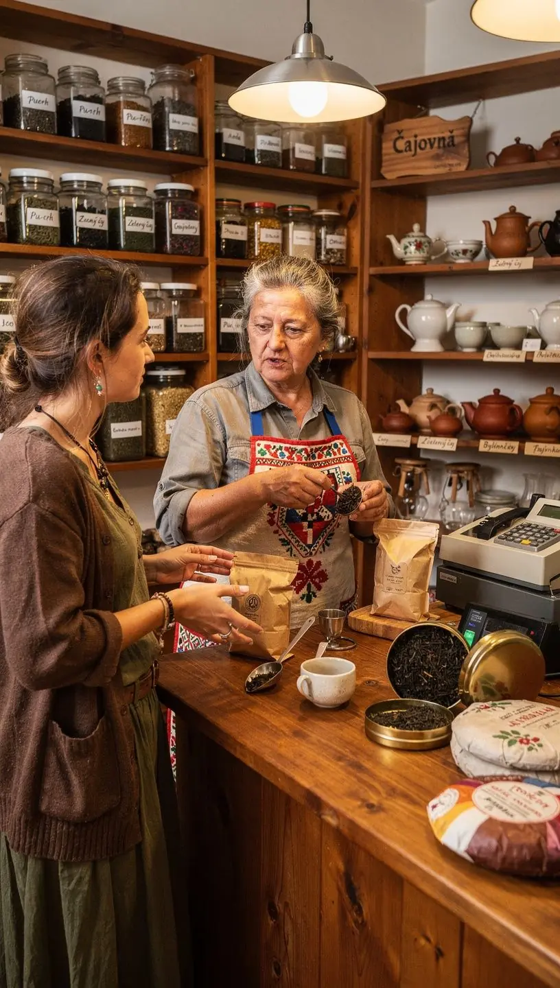 Detailný pohľad na jemne fermentované listy pu-erh čaju.