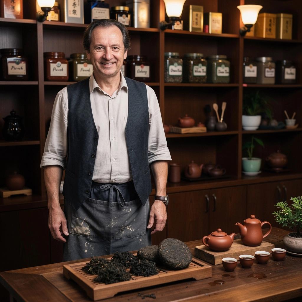 Zelené listy pu-erh čaju s bohatou textúrou a prírodným vzhľadom