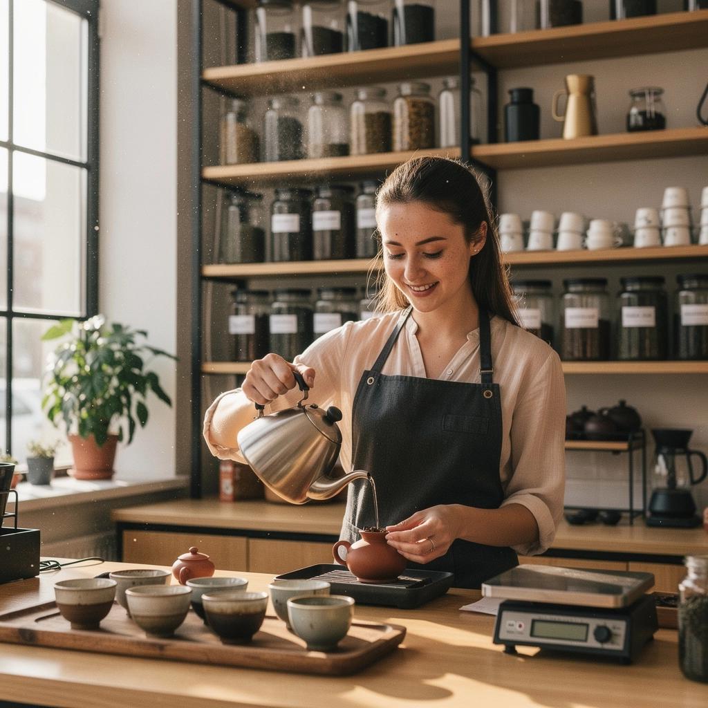 Šálka horúceho pu-erh čaju s elegantnou penou a arómou